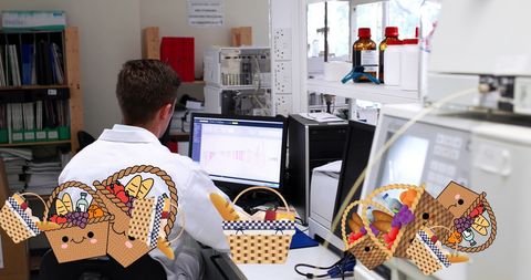 Scientists analyzing food samples in modern laboratory