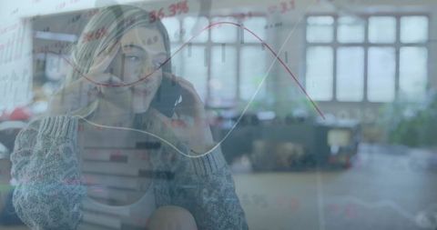 Contemporary Businesswoman Analyzing Data in Open Office