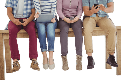 transparent group of friends using mobile devices - Download Free Stock Videos Pikwizard.com