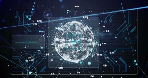 Digital Network Sphere with Data Insights and Connections - Download Free Stock Images Pikwizard.com