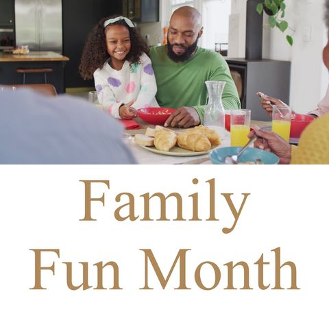 family celebrating togetherness at home for family fun month - Download Free Stock Templates Pikwizard.com