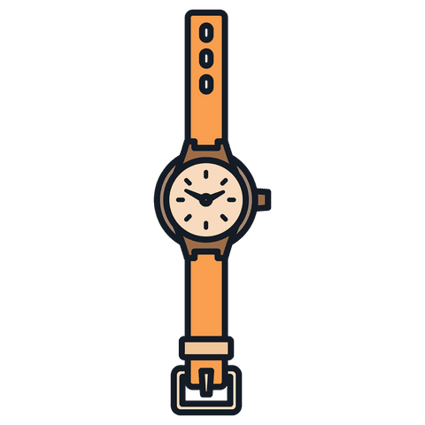 transparent illustration of brown wristwatch with leather strap - Download Free Stock Videos Pikwizard.com