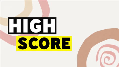 High Score Text with Colorful Abstract Shapes