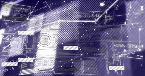 Futuristic digital interface with code panels