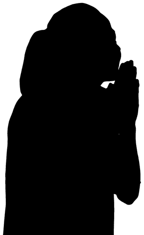 Silhouette of sportswoman engaged in athletic activity on transparent background