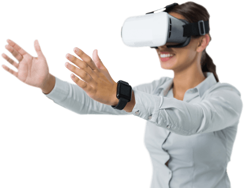 Businesswoman Experiencing Virtual Reality Interaction Transparent Background - Download Free Stock Videos Pikwizard.com