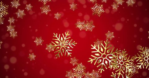 Festive Gold Snowflakes on Vibrant Red Background - Download Free Stock Images Pikwizard.com