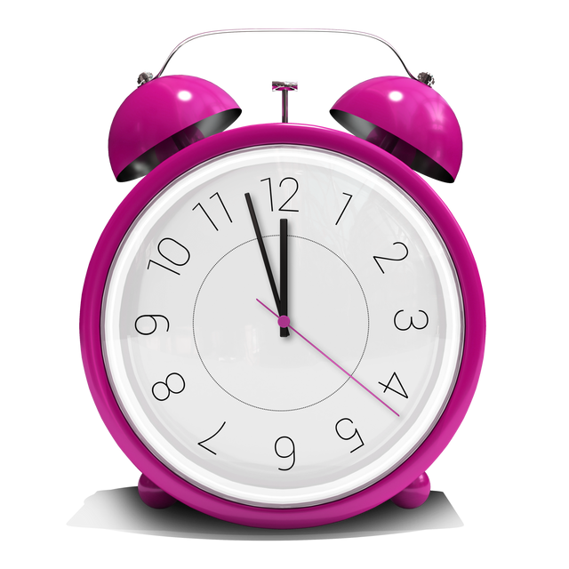 Pink alarm clock striking noon, transparent background - Download Free Stock Videos Pikwizard.com