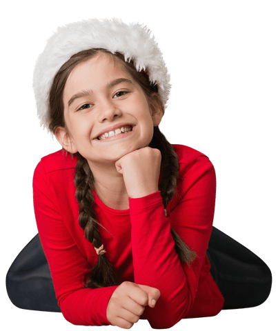 smiling girl in santa hat transparent holiday celebrations - Download Free Stock Videos Pikwizard.com