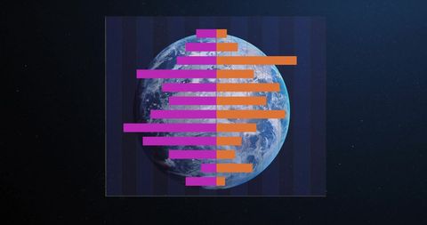 Global Data Visualization Over Earth in Space - Download Free Stock Images Pikwizard.com