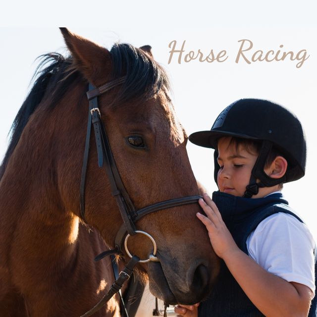 Child Bonding with Horse Under Clear Sky - Download Free Stock Templates Pikwizard.com