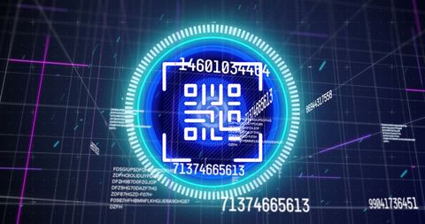 Digital QR Code with Futuristic Scanning Interface - Download Free Stock Images Pikwizard.com