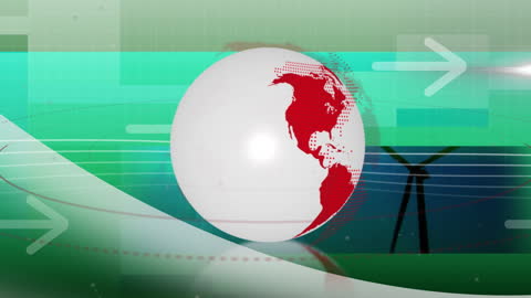 Global Green Energy with digital Data Concept