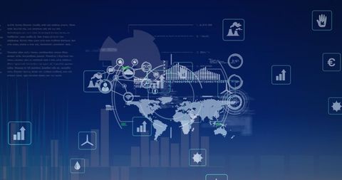 Global Data Processing and Analytics with World Map Interface - Download Free Stock Images Pikwizard.com