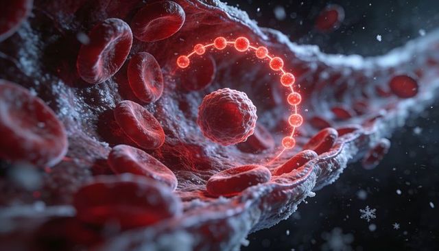 Nanoparticle ring targeting circulating tumor cell in microvessel with red blood cells