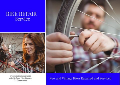 professional bicycle maintenance service promotion design - Download Free Stock Templates Pikwizard.com