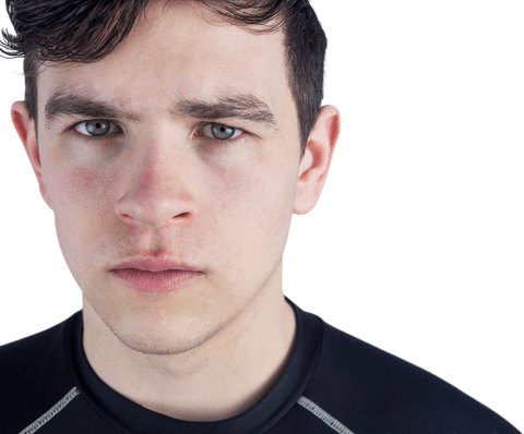 Transparent Background Male Athlete Posing Confident Expression