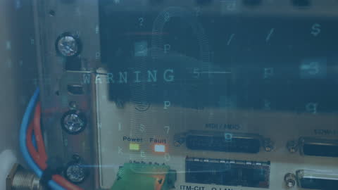 Cyber Attack Warning Displayed Over Server Room