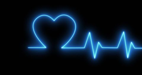 Neon Heart Pulse on Black Background Abstract - Download Free Stock Images Pikwizard.com