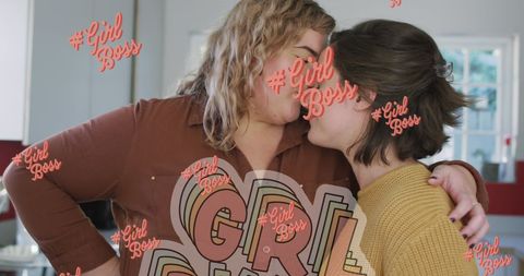 Women embracing symbols female empowerment generational solidarity