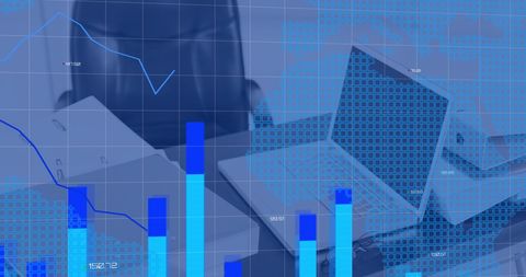 Global Financial Data Processing with Laptop and Graphs - Download Free Stock Images Pikwizard.com
