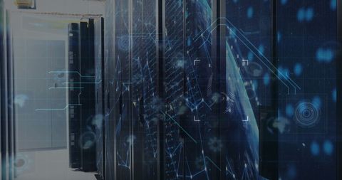 Futuristic View of Data Center with Digital Connections - Download Free Stock Images Pikwizard.com