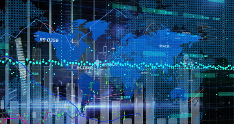 Global Financial Data with Dynamic World Map and Graph Analysis