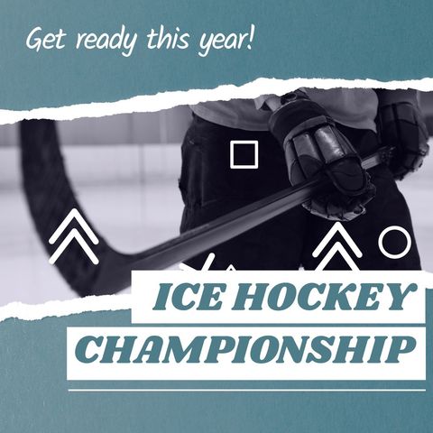 dynamic ice hockey championship promotional banner - Download Free Stock Templates Pikwizard.com