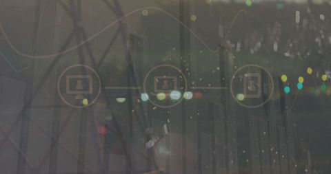 Abstract Digital Networking with Urban Landscape