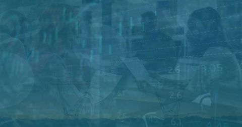 Business Team Meeting Analyzing Financial Data in Modern Office