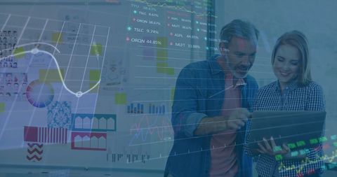 Financial Data Analysis with Two Business Professionals - Download Free Stock Images Pikwizard.com