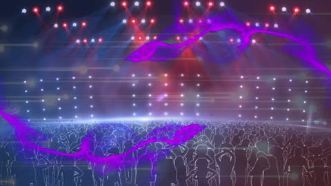 Vibrant Abstract Concert Crowd with Digital Effects