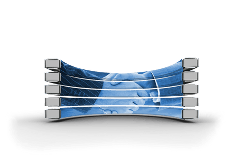 Transparent PNG Digital Art of Handshake Concept with Blue Tones