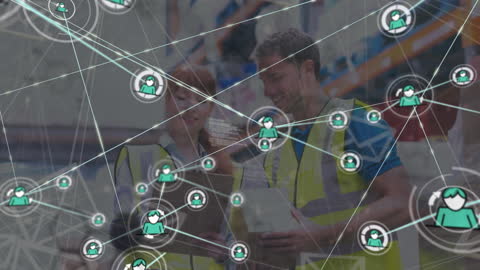 Warehouse Workers Discussing New Technology Integration