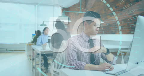 5G Technology Integration in Modern Office with Focused Man