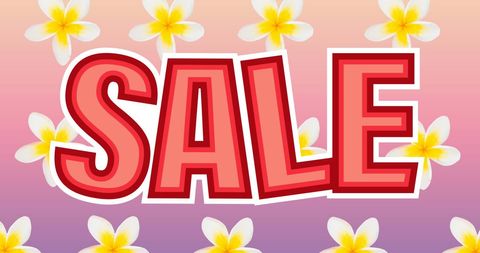 Bright Retro Sale Design with Floral Background