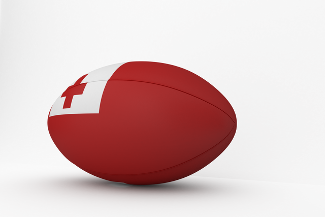 Transparent Rugby Ball with Tongan Flag on White Background - Download Free Stock Videos Pikwizard.com