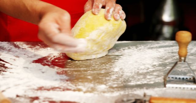 Making Homemade Dough in Kitchen with Flour - Download Free Stock Images Pikwizard.com