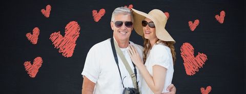 Happy Couples Celebrate Love with Sketch Hearts