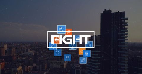 Digital Connections Over Modern Cityscape