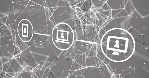 Mathematical Connections in Digital Network with Formulas - Download Free Stock Images Pikwizard.com