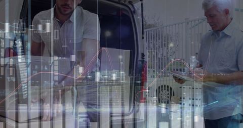 Modern Logistics and Financial Data Integration Concept