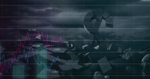 economic turbulence concept with data and broken dollar symbols - Download Free Stock Images Pikwizard.com
