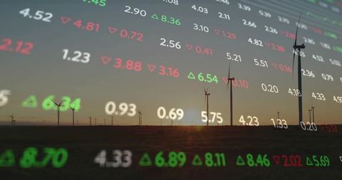 Renewable Energy and Stock Market Data Merge at Sunset