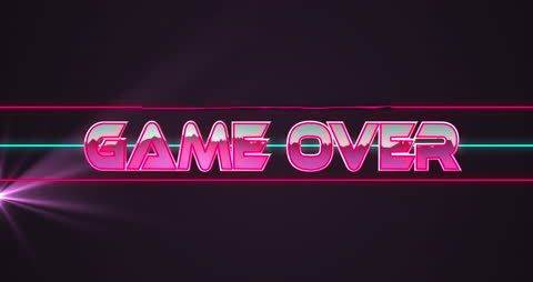 Retro Game Over Neon Sign with Futuristic Glow