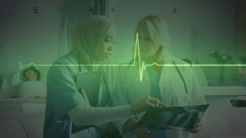 Healthcare Professionals with Heartbeat Animation
