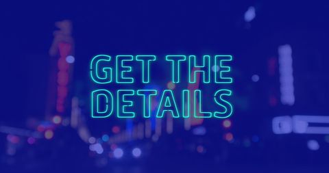 Modern Neon Text 'Get the Details' Over Urban Nightscape - Download Free Stock Images Pikwizard.com