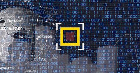 Digital Globe and Data Scanner Over Binary Code Interface - Download Free Stock Images Pikwizard.com