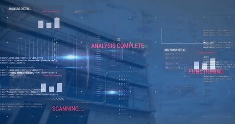Financial Data Processing Over Modern Building - Download Free Stock Images Pikwizard.com