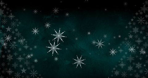 Elegant Snowflakes on Dark Green Background